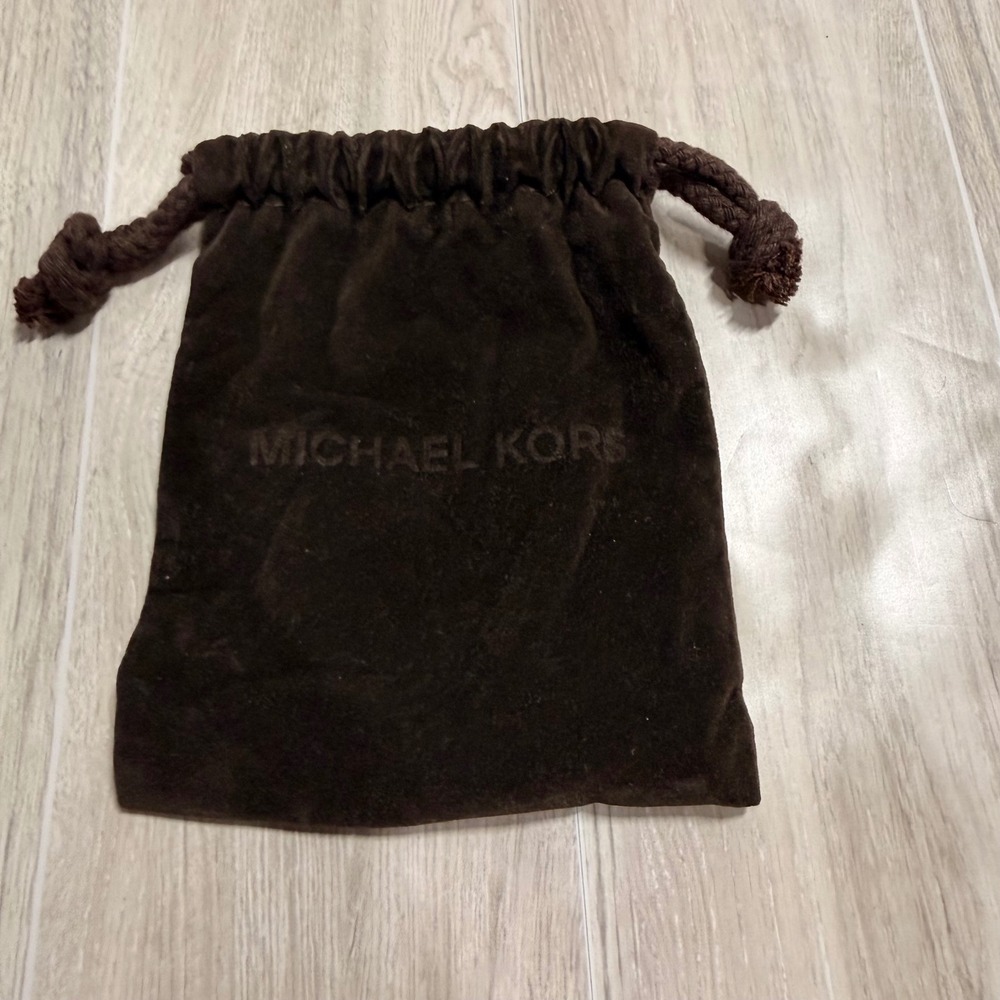 Michael Kors Brown Velvet Drawstring Dust Bag Jewelry Pouch Accessory Storage